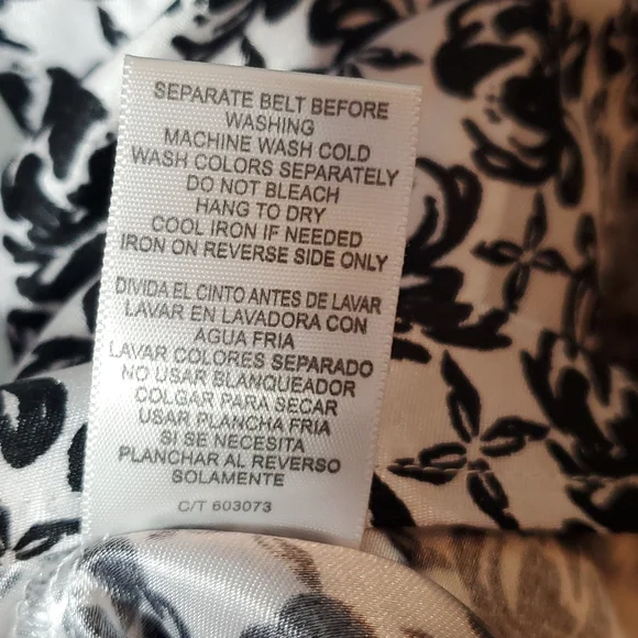 Tea-Length Dress with Black Cabbage Rose Print Size 12 - Picture 9 of 9